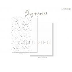 125.2 Designpapier A4 Stippen Zwart Wit 
