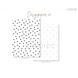 125.5 Designpapier A4 Grote dots Stippen Zwart Wit 