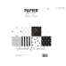 126. Designpapier Pakket 8 Vel  Zwart wit 160 grams 