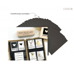 Postzegelkaart hoesjes zwart 