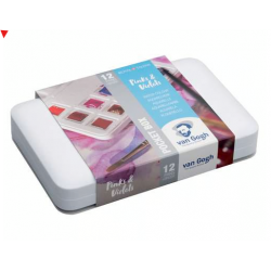 Talens Pocketbox 12 napjes met Penseel nr 6 pinks & violets laatste